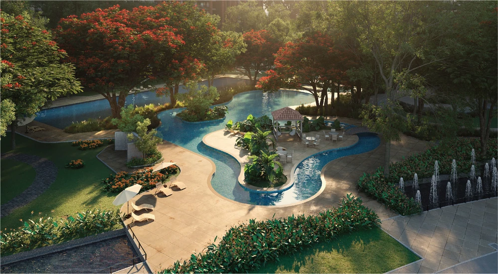 pool with greenery